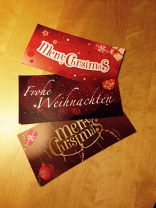 Weihnachtskarten in 3 verschiedenen Designs